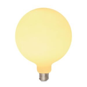 CRESTVIE G150 Globe LED Bulb Matte White, E26 Glass LED Filament Light Bulb, Warm Sunset Decorative Design for Kitchen Island, Café, Ceiling Hanging Light Fixture, Modern Home Improvement-φ150mm(6")