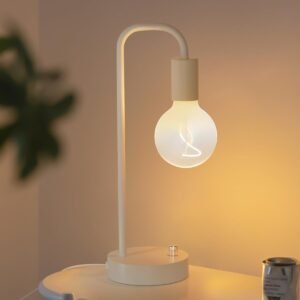 CRESTVIE Industrial Table Lamp for Bedroom, Fully Dimmable Modern Bedside Lamps with 2700K Warm Light Bulb for Kids Reading, Minimalist Nightstand Lamps for Living Room, Office (Bulb Included)